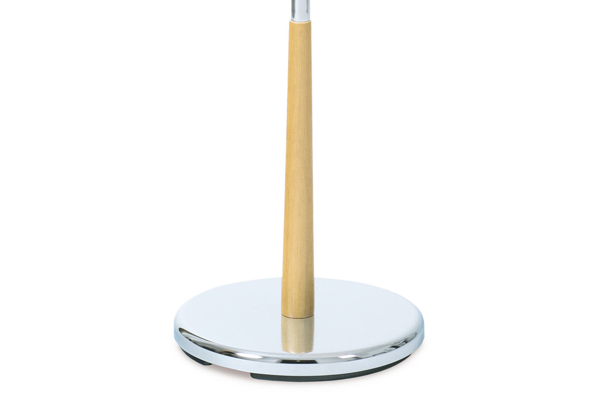 Nemý sluha chrómový s drevom v prírodnej farbe