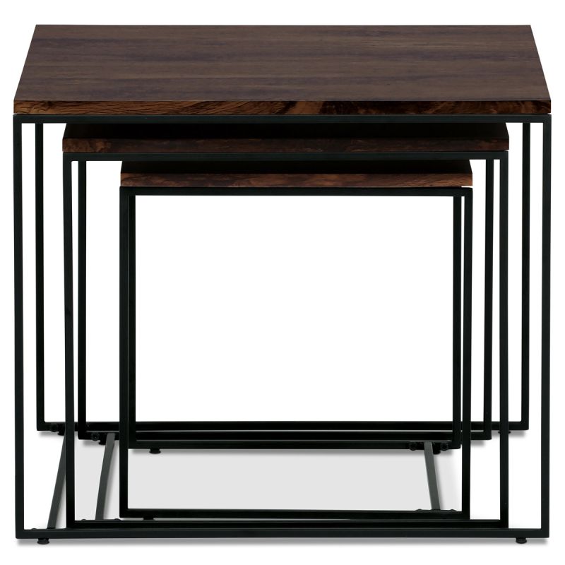 Set 3 ks odkladacích stolíkov, MDF doska, dekor orech