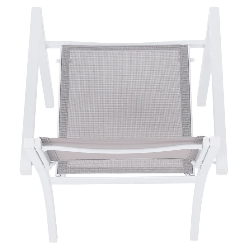 Záhradná stohovateľná stolička z umelej textílie v svetlosivej farbe