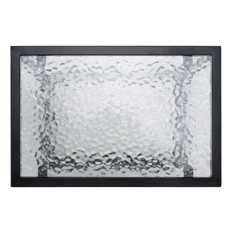 Záhradný stolík, čierna oceľ-tvrdené sklo