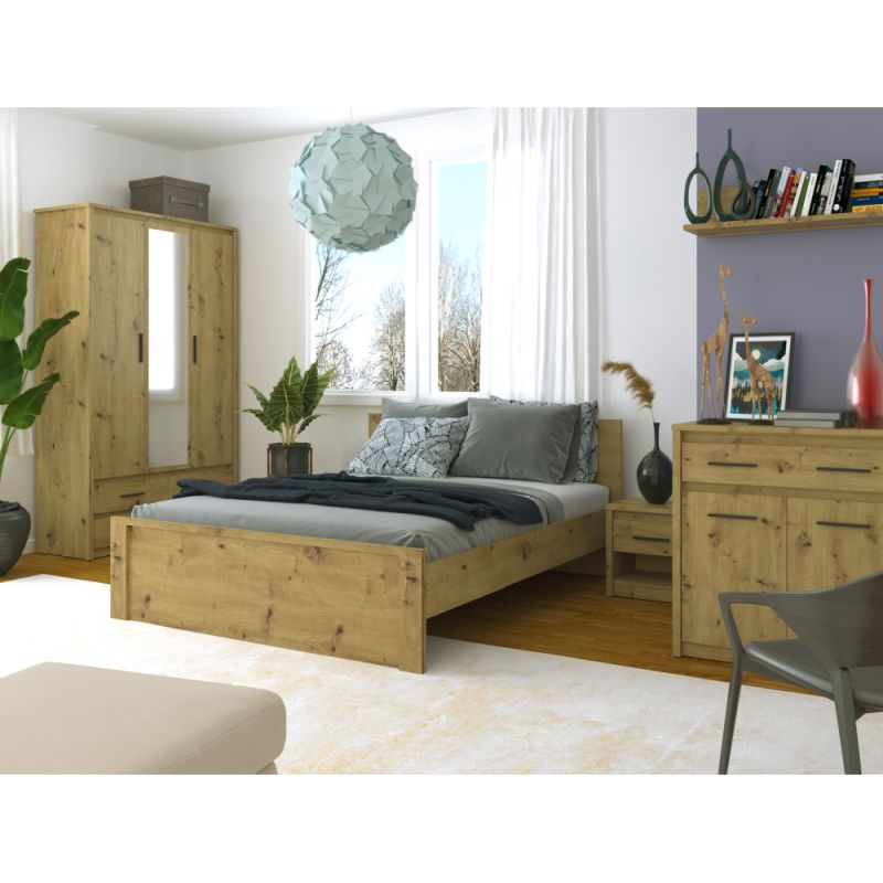 Praktická posteľ, 120x200, dub artisan