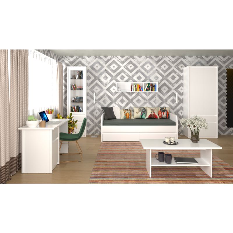 PC stôl 1D1S 120, biely