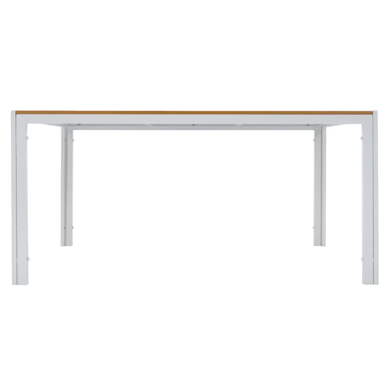 Záhradný stôl, biela oceľ-dub