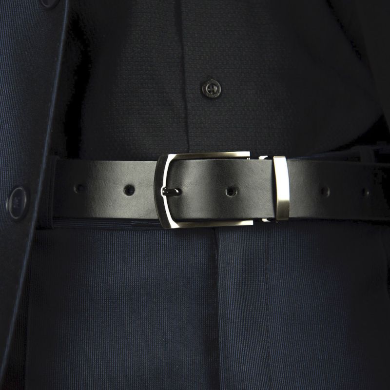 Kožený opasok GUN-RIDE, šírka 3.3cm - Čierna