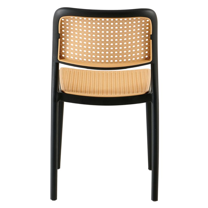 Stohovateľná stolička vyrobená z plastu, čierna-béžová, TYP 1