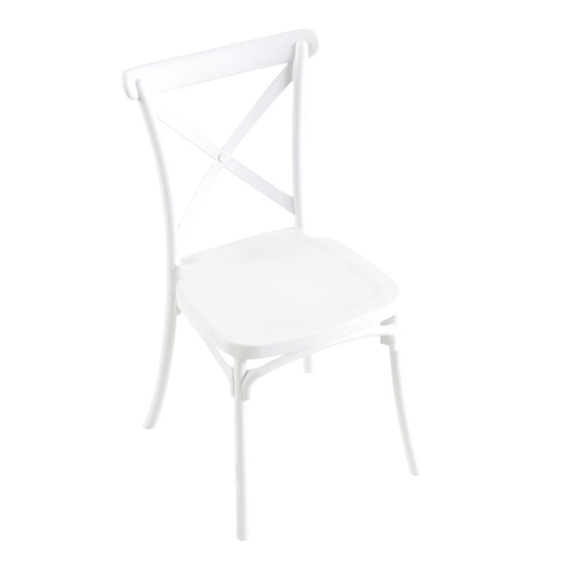 Plastová stohovateľná stolička, biela