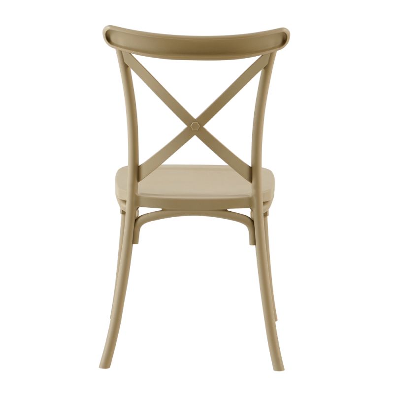 Plastová stohovateľná stolička, sivohnedá