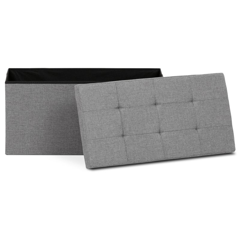 Taburetka s úložným priestorom, látka sivá