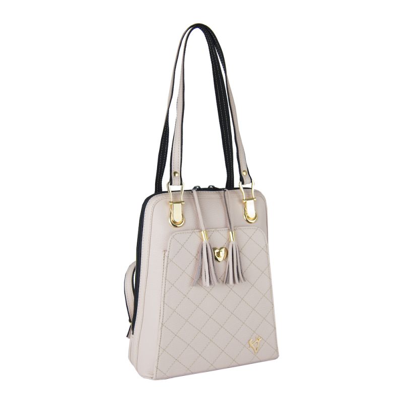 Luxusný kožený ruksak z pravej hovädzej kože 8668 v ružovej farbe