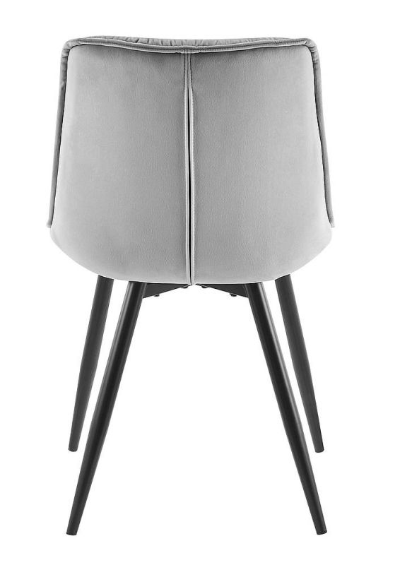 Štýlová jedálenská stolička, čierny mat-svetlo sivá bluvel 03