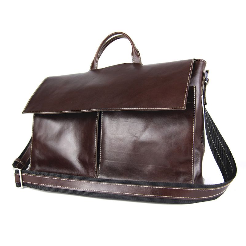 Luxusná exkluzívna kožená aktovka 8369 v tmavo hnedej farbe