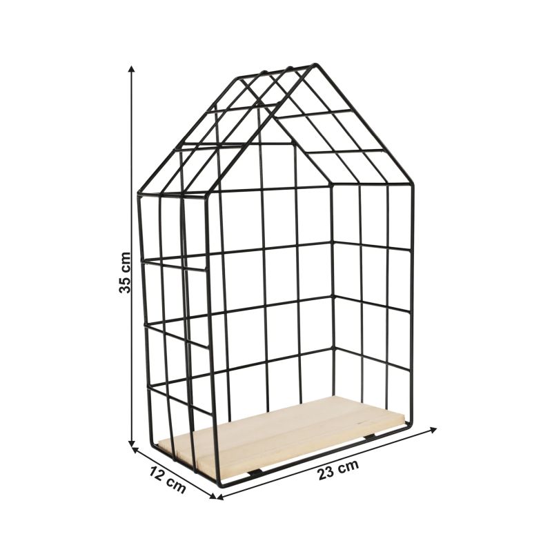 Set 3 poličiek, prírodná-čierna