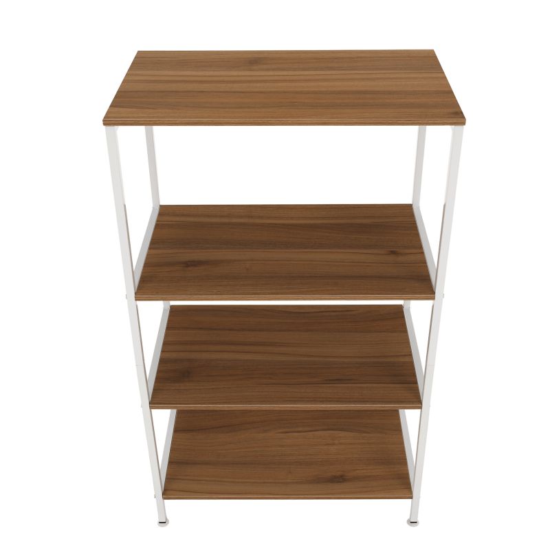 4-policový regál, biela-dub sonoma