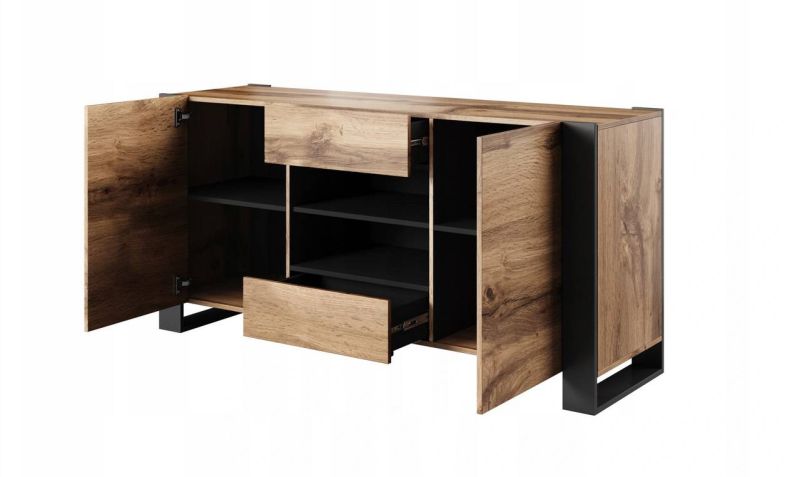 Komoda pod televízor, dub wotan-antracyt