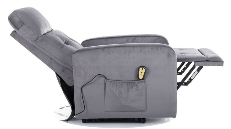Elektrické elegantné polohovateľné kreslo, tmavo sivá brego 18