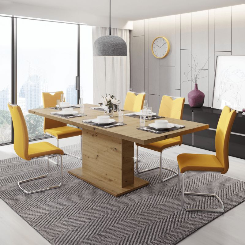 Jedálenský rozkladací stôl dub artisan, 160-200 cm