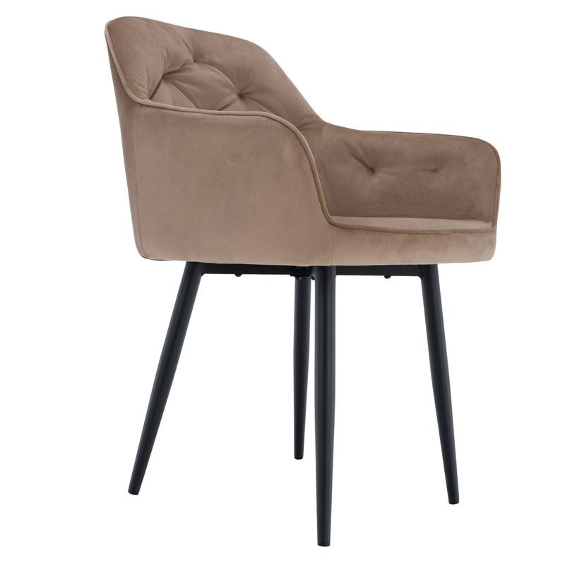 Dizajnové kreslo, svetlohnedá Velvet látka