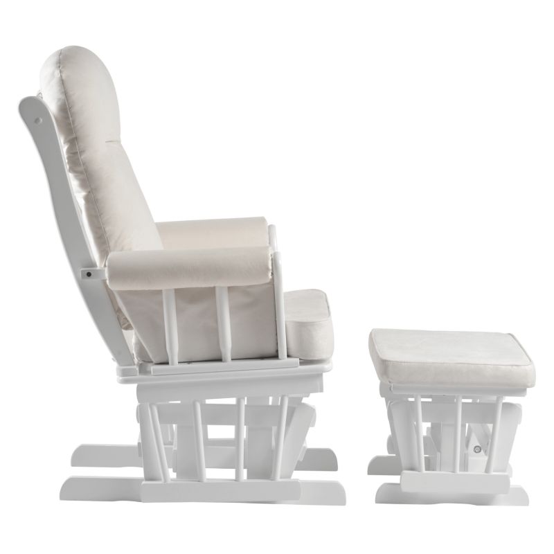 Hojdacie kreslo s podnožou, biela-krémová