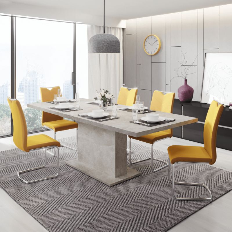 Jedálenský rozkladací stôl betón, 160-200 cm