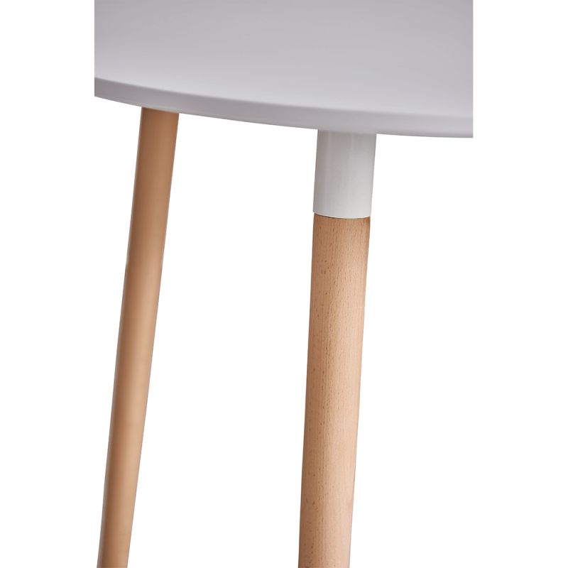 Jedálenský stôl okrúhly, biela-buk, 80