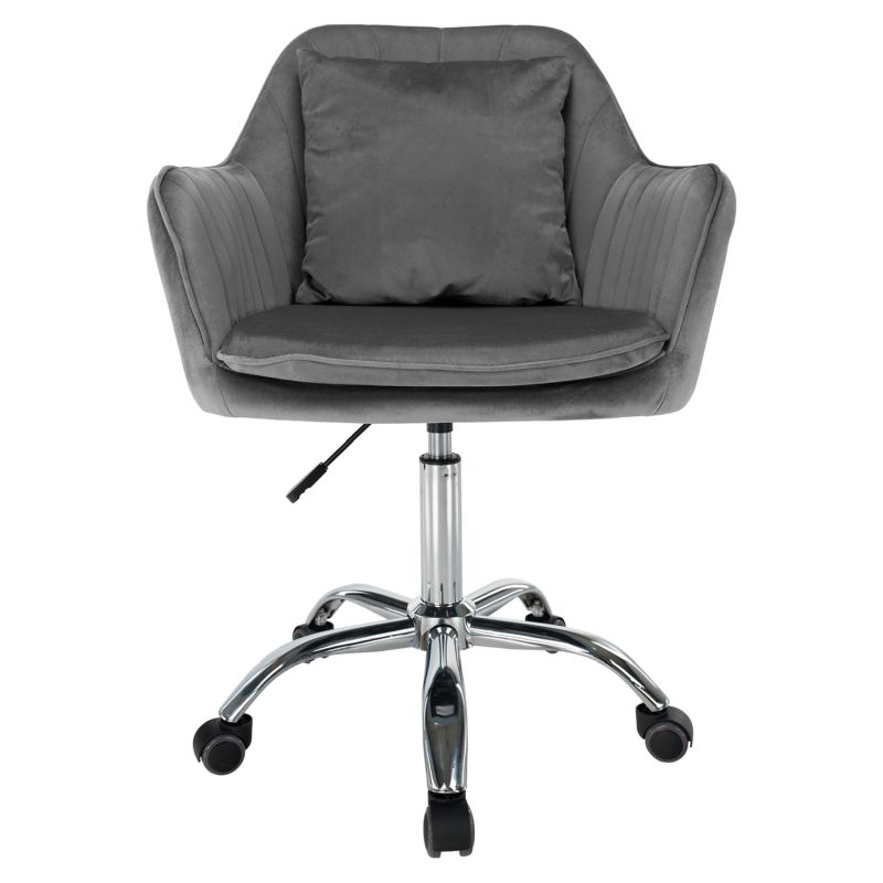 Štýlové a pohodlné kancelárske kreslo, sivá Velvet látka