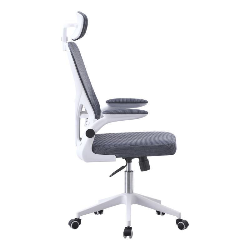 Štýlové kancelárske kreslo, sivá-biela