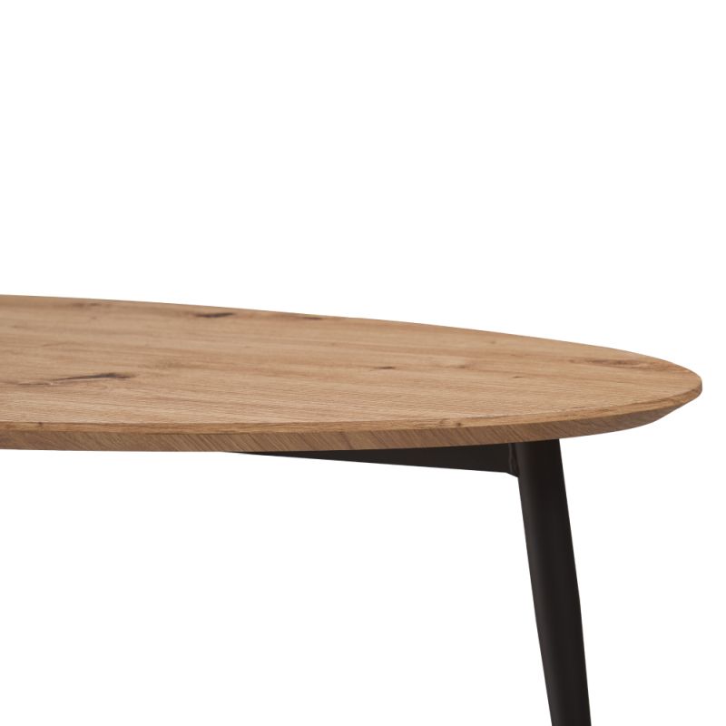 Oválny konferenčný stolík, dub artisan-čierna