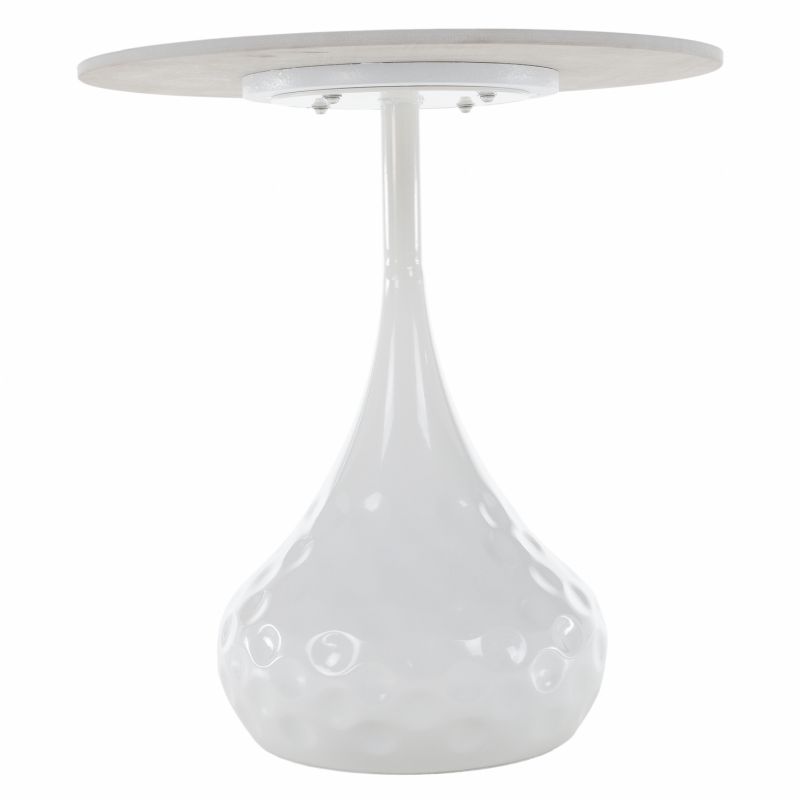 Štýlový konferenčný stolík, biely mramor-oceľ