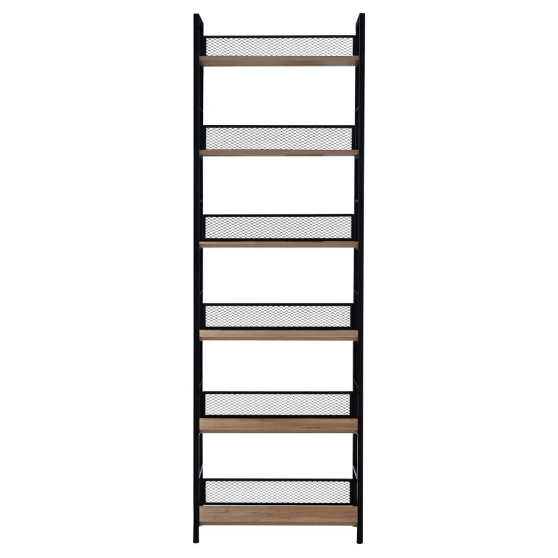 Regál, čierna-dub, 60x187 cm