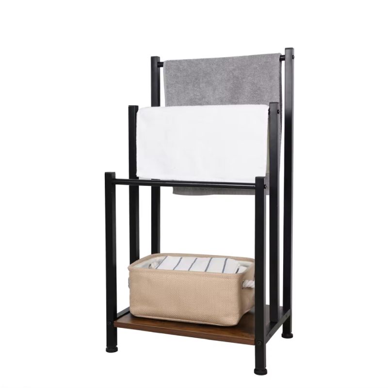 Trojradový stojan na uteráky, čierny