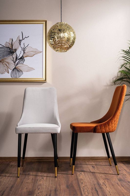 Štýlová stolička v elegantnom dizajne, čierna-zlatá-svetlo sivá bluvel 03