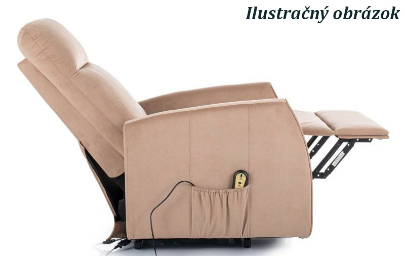 Elegantné polohovateľné kreslo, čierna bluvel 19, s elektrickým polohovaním