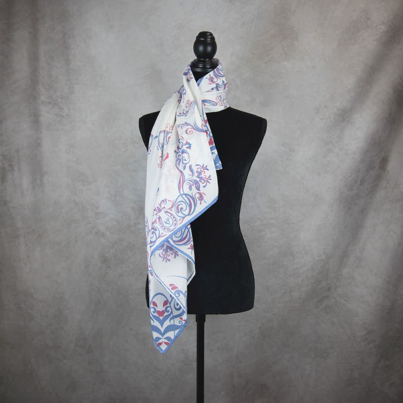 Hodvábna šatka ORNAMENT VZOR_5, 90 x 90cm, Made in SLOVAKIA