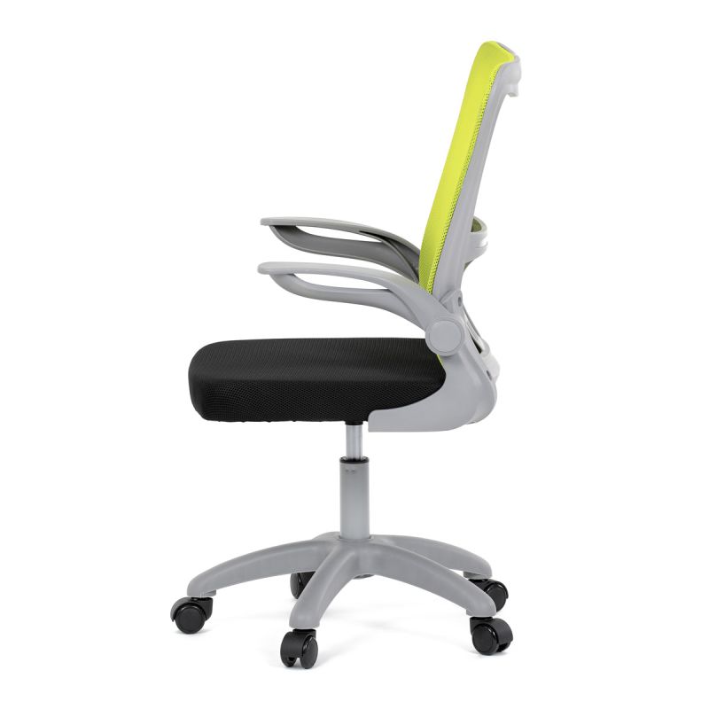 Kancelárska stolička, zelená sieťovina, šedý plast