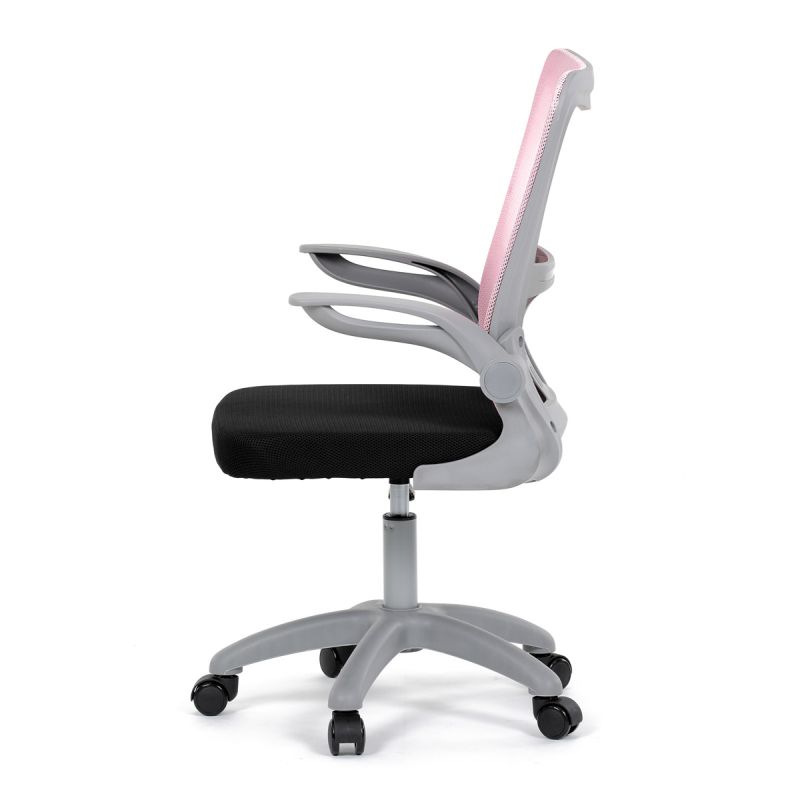 Kancelárska stolička, ružová sieťovina, šedý plast