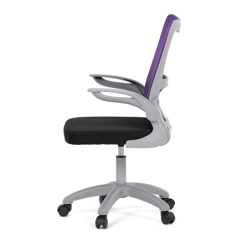 Kancelárska stolička, fialová sieťovina, šedý plast