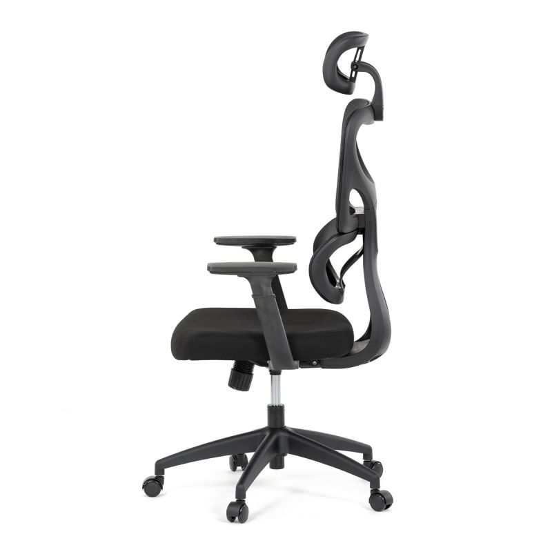 Kancelárska stolička s moderným dizajnom, čierna sieťovina, čierny plast