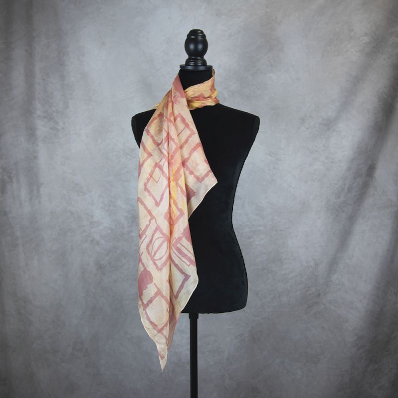 Ručne maľovaná hodvábna šatka ŠTVORCE MIX FARIEB, 90 x 90cm, Vyrobená na Slovensku