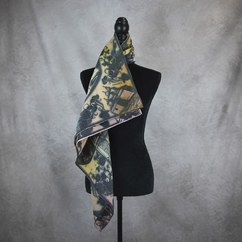 Módna hodvábna šatka SLOVENSKO MIX FARIEB_5, 90 x 90cm, Made in SLOVAKIA