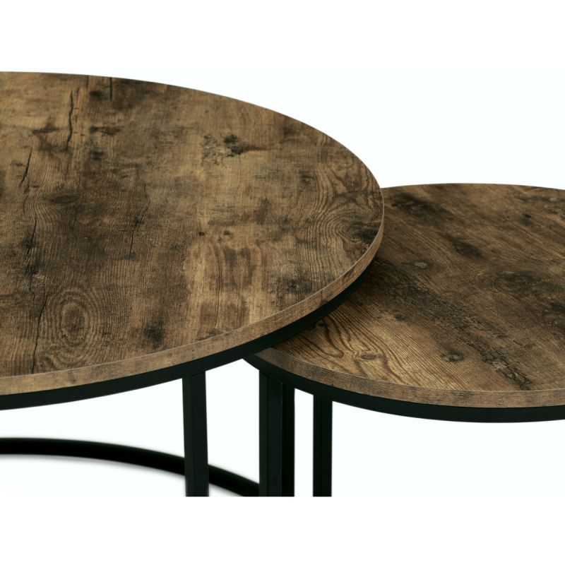 Set 2 ks stolíkov, MDF, dekor staré drevo