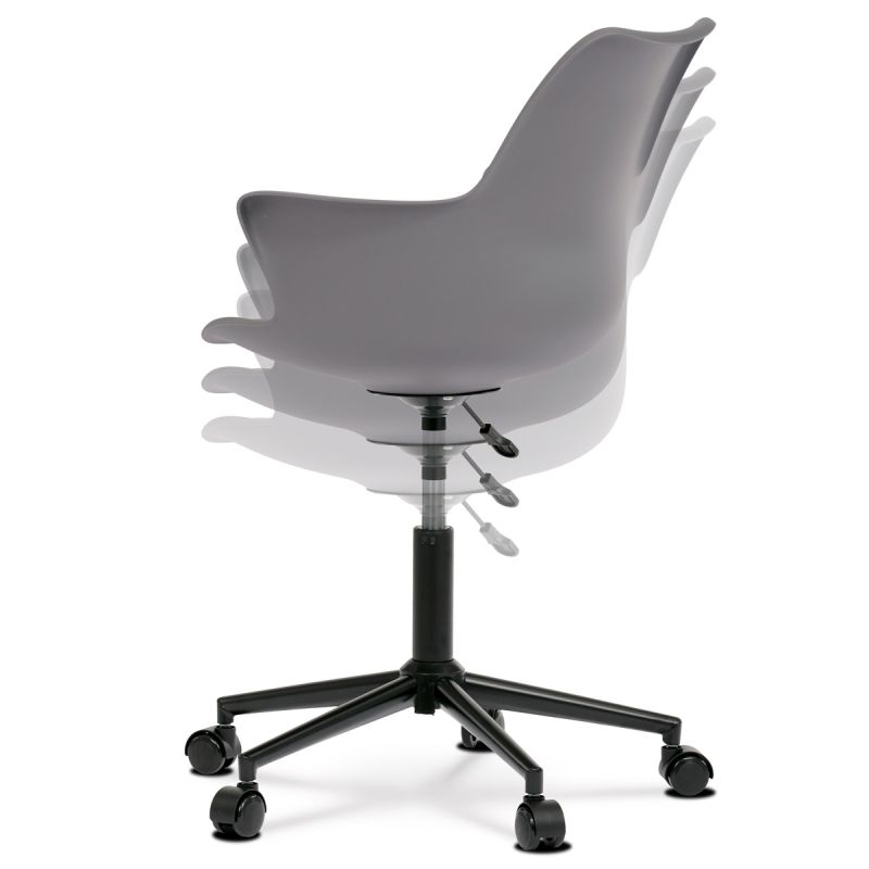 Stolička kancelárska, šedá plastová škrupina