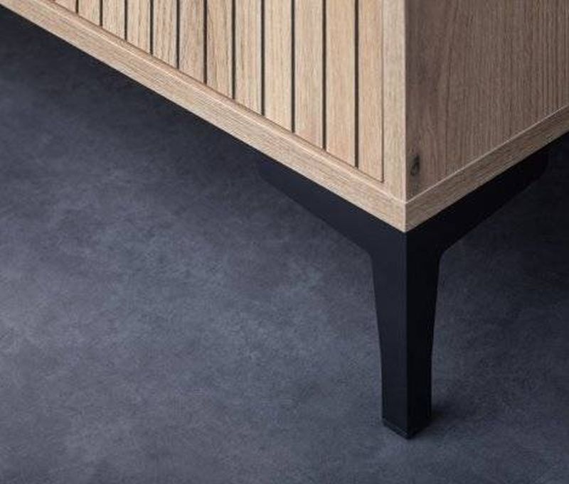 Moderný nočný stolík, 2 zásuvky, dub coast evoke/biely alpská