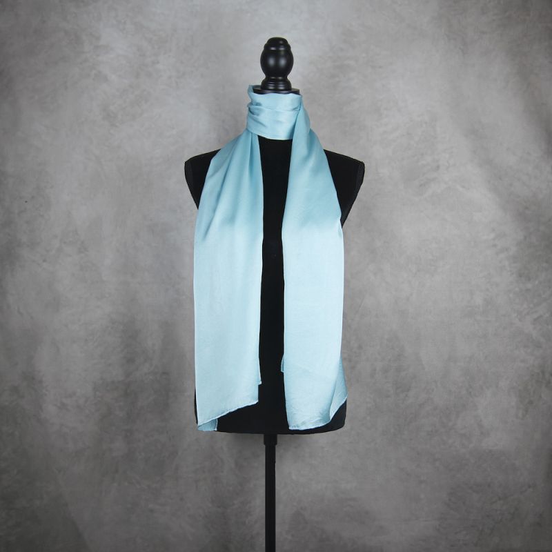 Hodvábny šál ZELENO-MODRÝ, Vyrobený na Slovensku, 175 x 45cm