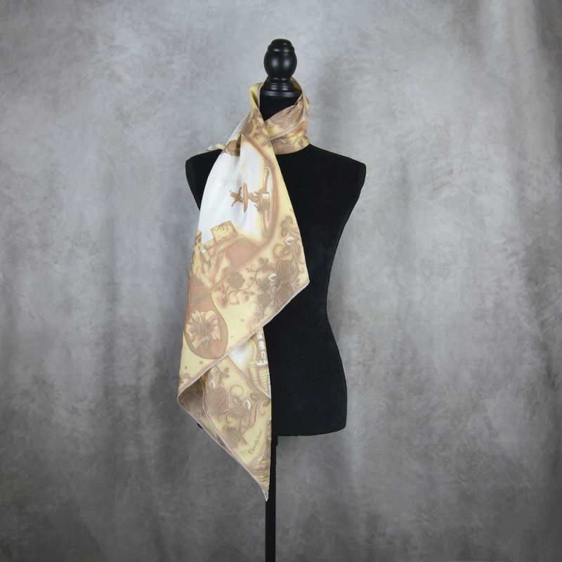 Hodvábna šatka SLOVENSKO ORANŽOVÁ, 85 x 85cm