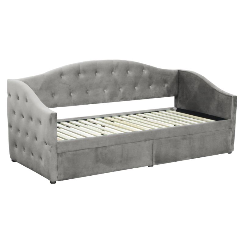 Čalúnená posteľ s úložným priestorom 90x200, sivá Velvet látka