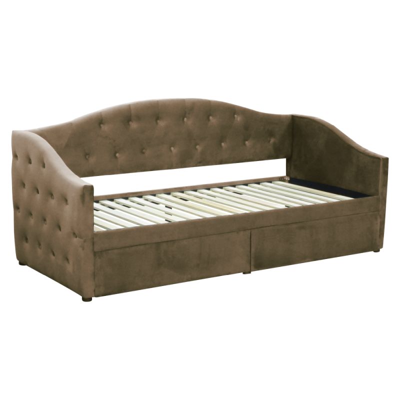 Čalúnená posteľ s úložným priestorom 90x200, hnedá Velvet látka