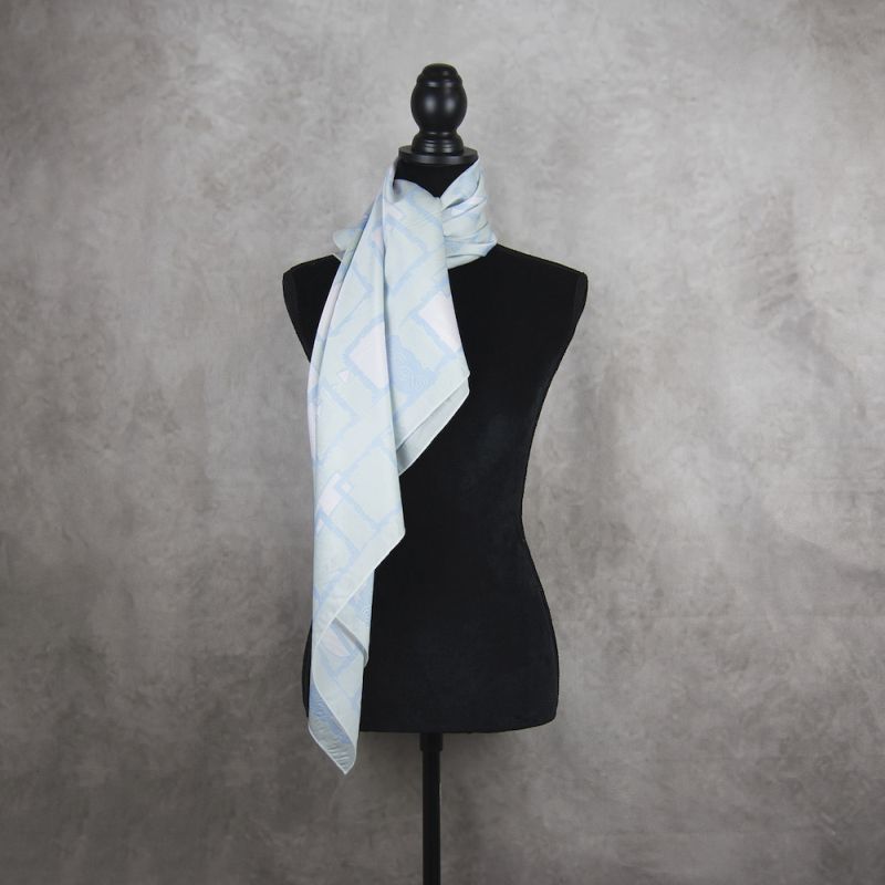 Hodvábna šatka ŠTVORCE MODRÝ MIX, 85 x 85cm