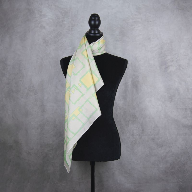 Hodvábna šatka ŠTVORCE ZELENÝ MIX, 85 x 85cm