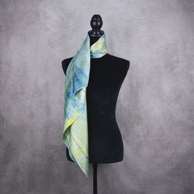 Hodvábna šatka KOHÚTIA STOPA MIX FARIEB_2, 85 x 85cm