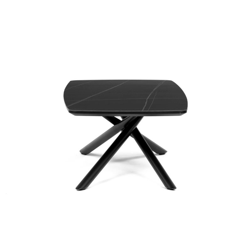 Stôl konferenčný, doska spekaná keramika 120x70cm, čierny mramor